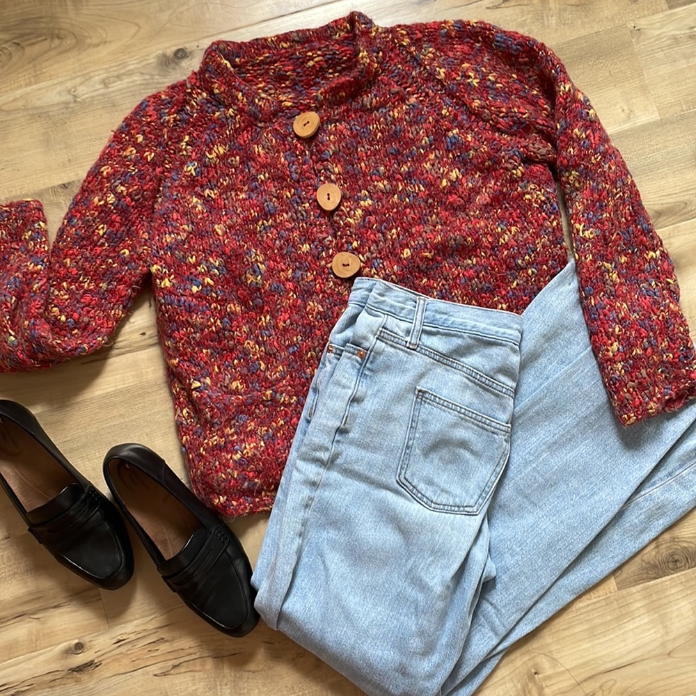 Colorful knit sweater